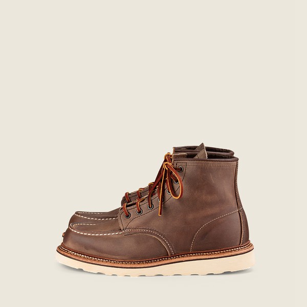 Heritage Støvler Herre - Red Wing Classic Moc – 6-Inch Rough & Tough Læder - Khaki - MJGVPN-402